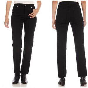 New Karen Kane Classic Straight Leg Jeans High Rise Black Sz 14